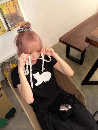 [1*1 Pure Cotton Regular Style] Printed Straight Shoulder Regular Short Sleeve High Elasticity New Summer Slim Fit