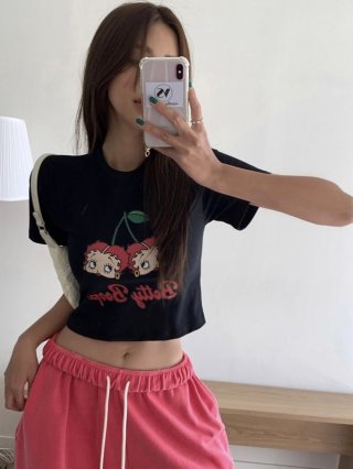 1*1 Pure Cotton High Elasticity New Summer Short-Sleeved Top, Fits Well with High-Waisted Pants, Slimming and Stylish