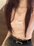 [Shoulder and Collar Cover] Summer Dopamine Outfit: Sleeveless T-shirt, American Style Short Hot Girl Slim Fit Tank Top