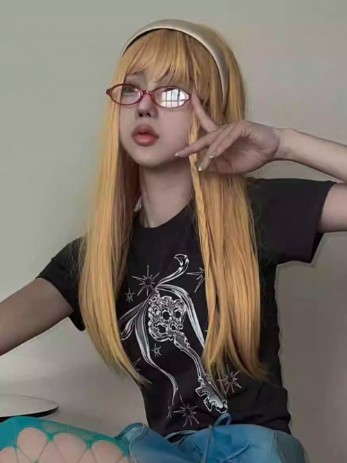 [1*1 Pure Cotton Regular Style] Printed Straight Shoulder Regular Short Sleeve High Elasticity New Summer Slim Fit