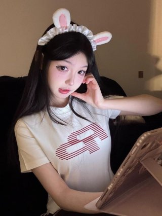 [1*1 Pure Cotton Regular Style] Printed Straight Shoulder Regular Short Sleeve High Elasticity New Summer Slim Fit