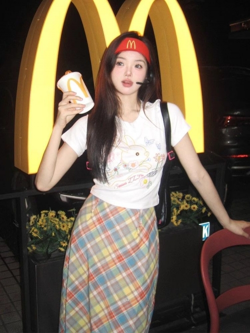 1*1 Pure Cotton High Elasticity New Summer Short-Sleeved Top, Fits Well with High-Waisted Pants, Slimming and Stylish