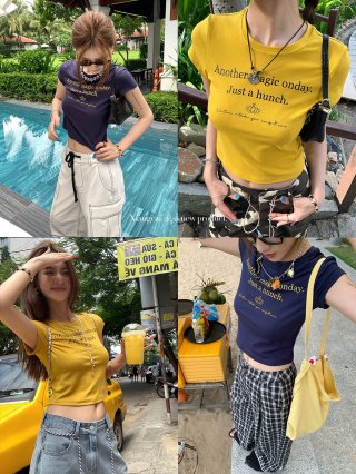 1*1 Pure Cotton High Elasticity New Summer Short-Sleeved Top, Fits Well with High-Waisted Pants, Slimming and Stylish