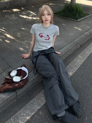 1*1 Pure Cotton High Elasticity New Summer Short-Sleeved Top, Fits Well with High-Waisted Pants, Slimming and Stylish