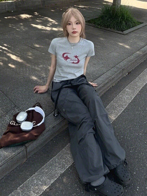 1*1 Pure Cotton High Elasticity New Summer Short-Sleeved Top, Fits Well with High-Waisted Pants, Slimming and Stylish