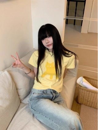 1*1 Pure Cotton High Elasticity New Summer Short-Sleeved Top, Fits Well with High-Waisted Pants, Slimming and Stylish 1*1 Pure Cotton High Elasticity New Summer Short-Sleeved Top, Fits Well with High-Waisted Pants, Slimming and Stylish