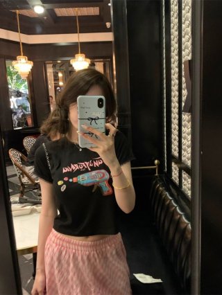 1*1 Pure Cotton High Elasticity New Summer Short-Sleeved Top, Fits Well with High-Waisted Pants, Slimming and Stylish