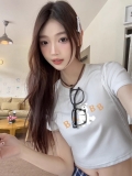 1*1 Pure Cotton High Elasticity New Summer Short-Sleeved Top, Fits Well with High-Waisted Pants, Slimming and Stylish