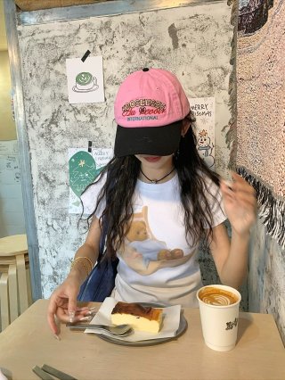 [1*1 Pure Cotton Regular Style] Printed Straight Shoulder Regular Short Sleeve High Elasticity New Summer Slim Fit