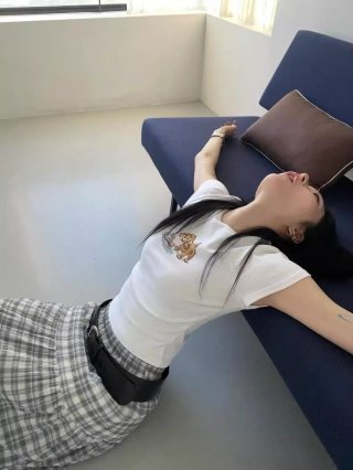 [1*1 Pure Cotton Regular Style] Printed Straight Shoulder Regular Short Sleeve High Elasticity New Summer Slim Fit