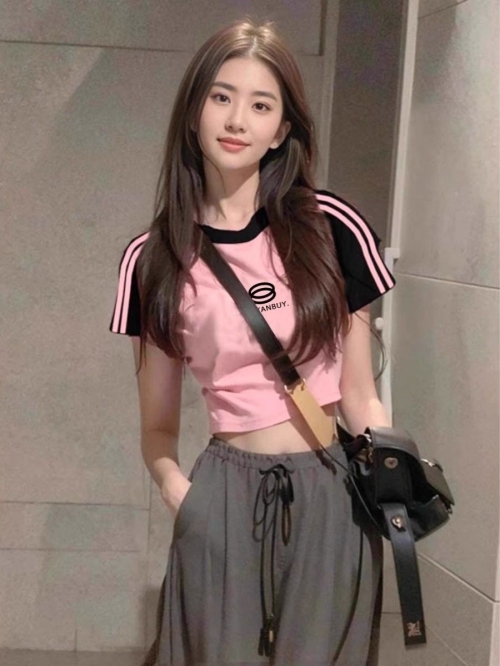 1*1 Pure Cotton High Elasticity New Women's Three-Stripe Striped Top 1*1 Pure Cotton High Elasticity New Women's Three-Stripe Striped Top