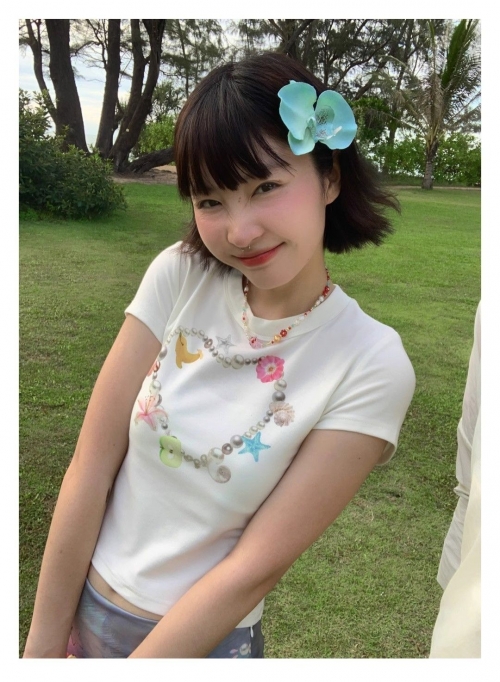 [1*1 Pure Cotton Regular Style] Printed Straight Shoulder Regular Short Sleeve High Elasticity New Summer Slim Fit