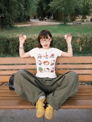 [1*1 Pure Cotton Regular Style] Printed Straight Shoulder Regular Short Sleeve High Elasticity New Summer Slim Fit