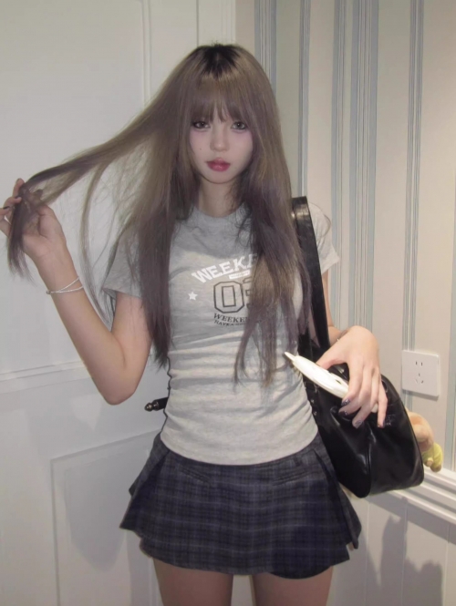 [1*1 Pure Cotton Regular Style] Printed Straight Shoulder Regular Short Sleeve High Elasticity New Summer Slim Fit