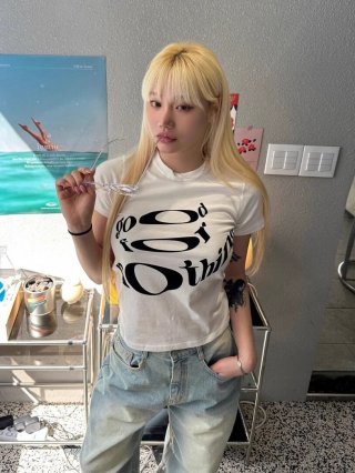 [1*1 Pure Cotton Regular Style] Printed Straight Shoulder Regular Short Sleeve High Elasticity New Summer Slim Fit