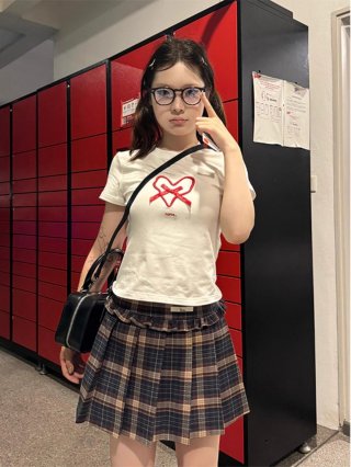 [1*1 Pure Cotton Regular Style] Printed Straight Shoulder Regular Short Sleeve High Elasticity New Summer Slim Fit