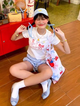 [1*1 Pure Cotton Regular Style] Printed Straight Shoulder Regular Short Sleeve High Elasticity New Summer Slim Fit