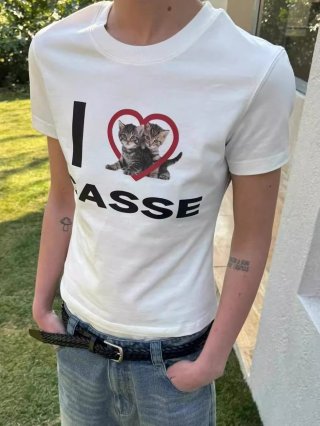 [1*1 Pure Cotton Regular Style] Printed Straight Shoulder Regular Short Sleeve High Elasticity New Summer Slim Fit