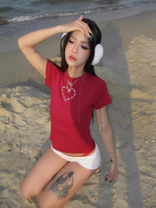 [1*1 Pure Cotton Regular Style] Printed Straight Shoulder Regular Short Sleeve High Elasticity New Summer Slim Fit