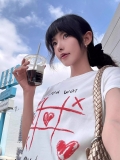 [1*1 Pure Cotton Regular Style] Printed Straight Shoulder Regular Short Sleeve High Elasticity New Summer Slim Fit
