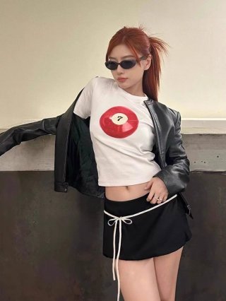 1*1 Pure Cotton High Elasticity New Summer Short-Sleeved Top, Fits Well with High-Waisted Pants, Slimming and Stylish