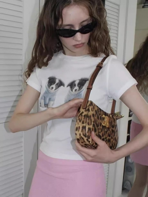 [1*1 Pure Cotton Regular Style] Printed Straight Shoulder Regular Short Sleeve High Elasticity New Summer Slim Fit