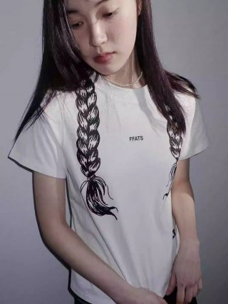 [1*1 Pure Cotton Regular Style] Printed Straight Shoulder Regular Short Sleeve High Elasticity New Summer Slim Fit