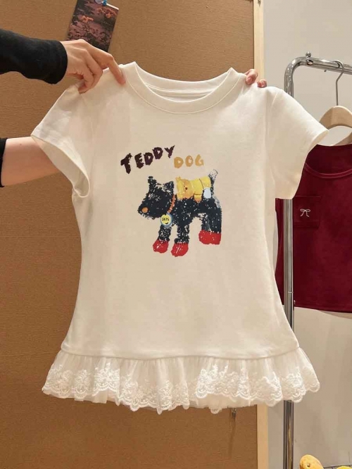 Sweet and Spicy Lace Short-Sleeve T-Shirt Women's Summer New Arrival Pure and Sexy Inner Layer Base Shirt Top