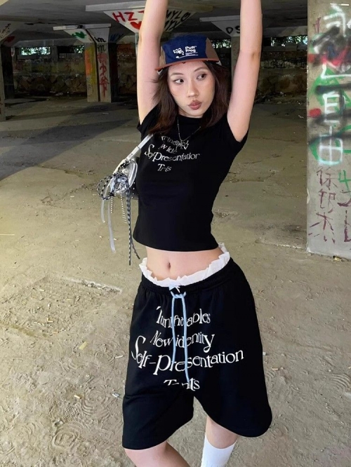 [Shoulder and Collar Cover] Summer Dopamine-Inducing T-Shirt, American Style Short Fit, Sexy and Slim Fit