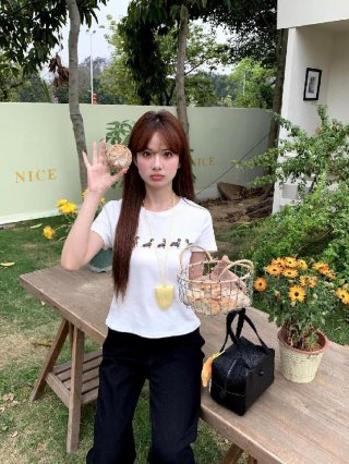 [1*1 Pure Cotton Regular Style] Printed Straight Shoulder Regular Short Sleeve High Elasticity New Summer Slim Fit