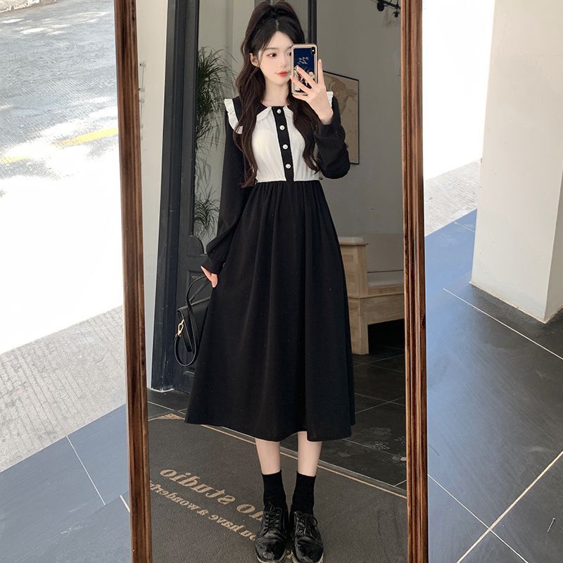 #331 Real Shot & Price: Stylish Color-Blocked Dress for Women, 2024 New Arrival, Fashionable, Comfortable, and Elegant