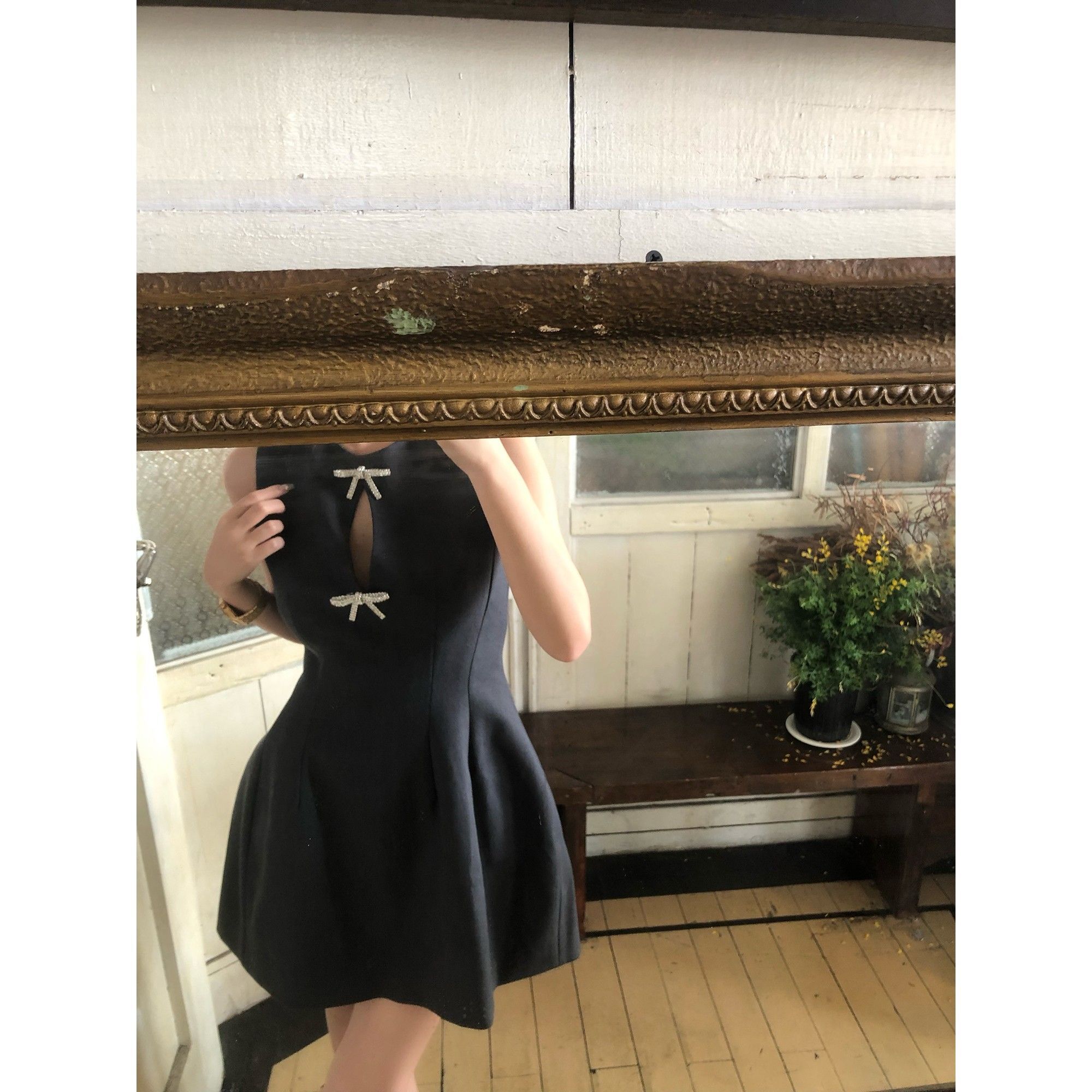 French-style little black dress, high-end and exquisite bow-tie sleeveless vest dress, waist-cinching A-line birthday dress