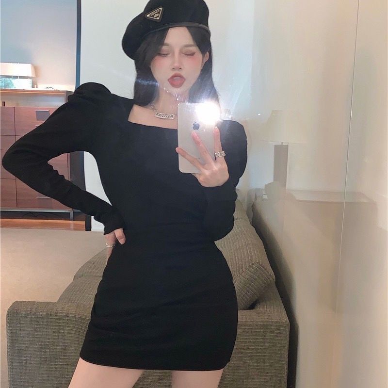 Sophisticated and elegant bodycon mini skirt, sexy girl bodycon skirt, women's spring and autumn inner layer dress, waist-cinching and slimming dress