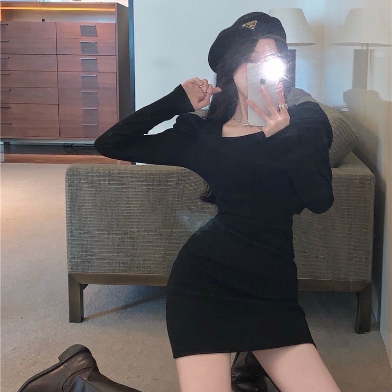 Sophisticated and elegant bodycon mini skirt, sexy girl bodycon skirt, women's spring and autumn inner layer dress, waist-cinching and slimming dress