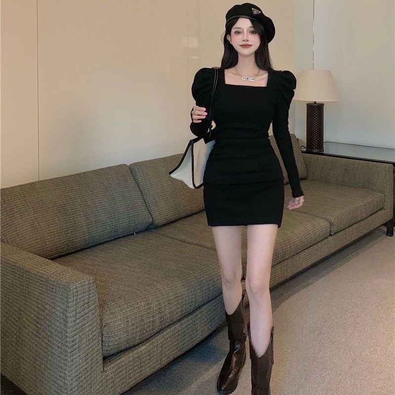 Sophisticated and elegant bodycon mini skirt, sexy girl bodycon skirt, women's spring and autumn inner layer dress, waist-cinching and slimming dress