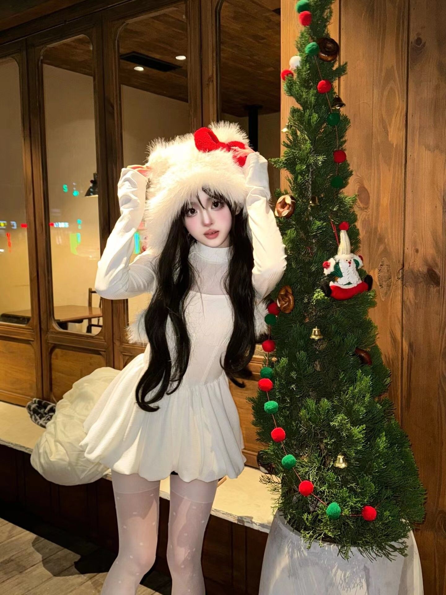 2024 New Style Heiress Dress for Women - Pure and Elegant, High-End, Slimming, Waist-Defining, Mesh Panel, Puffy Short Dress