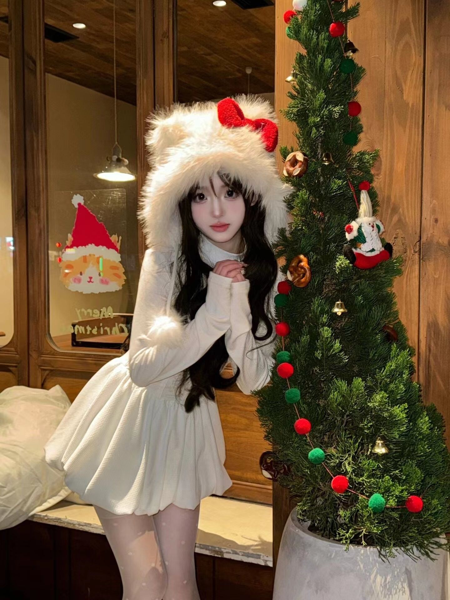 2024 New Style Heiress Dress for Women - Pure and Elegant, High-End, Slimming, Waist-Defining, Mesh Panel, Puffy Short Dress