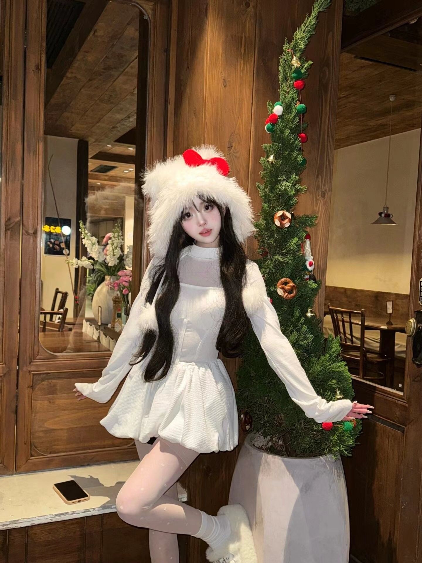 2024 New Style Heiress Dress for Women - Pure and Elegant, High-End, Slimming, Waist-Defining, Mesh Panel, Puffy Short Dress