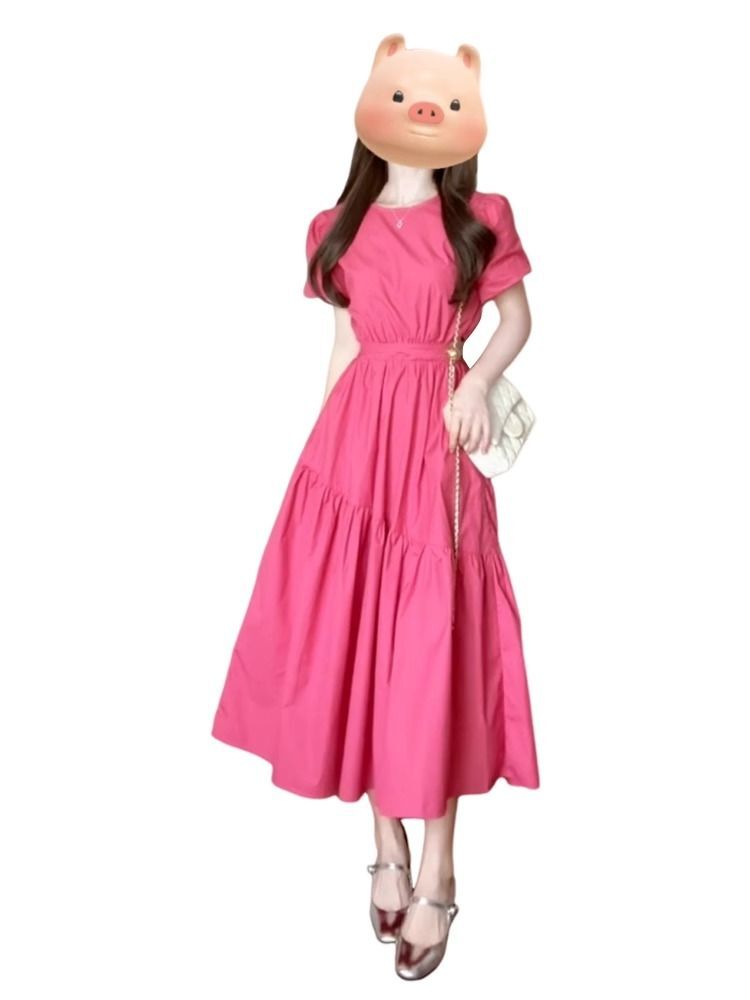 French-style A-line puff sleeve dress, summer 2025 new style, petite and slimming, perfect for a first love fairy look.