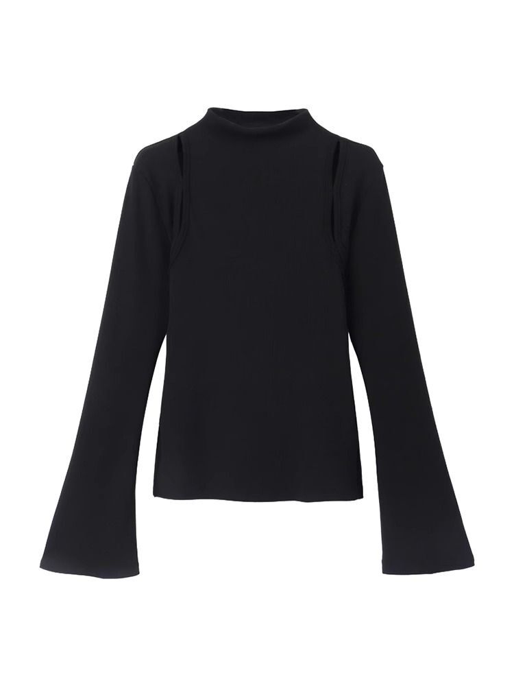 MR in-stock tight-fitting turtleneck women's autumn and winter design slim-fitting hollowed-out base layer top