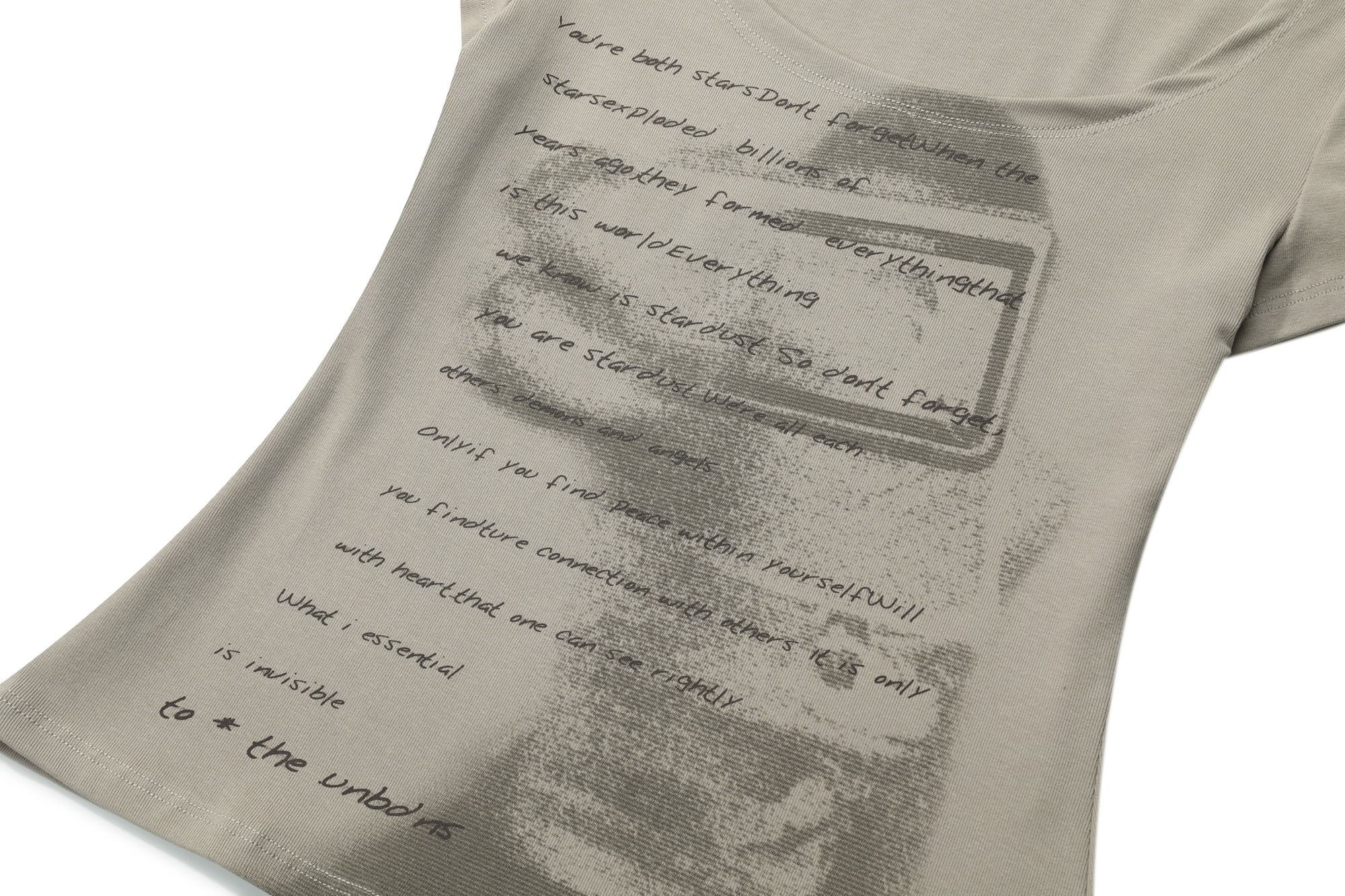 MR 260g American Retro U-Shaped Human Shadow Print Women's Sexy Slimming Niche Design