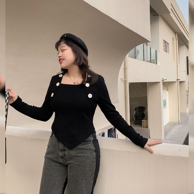 Audrey's Thick Edition Mary Jane Blouse - A Stylish Irregular Knit Top