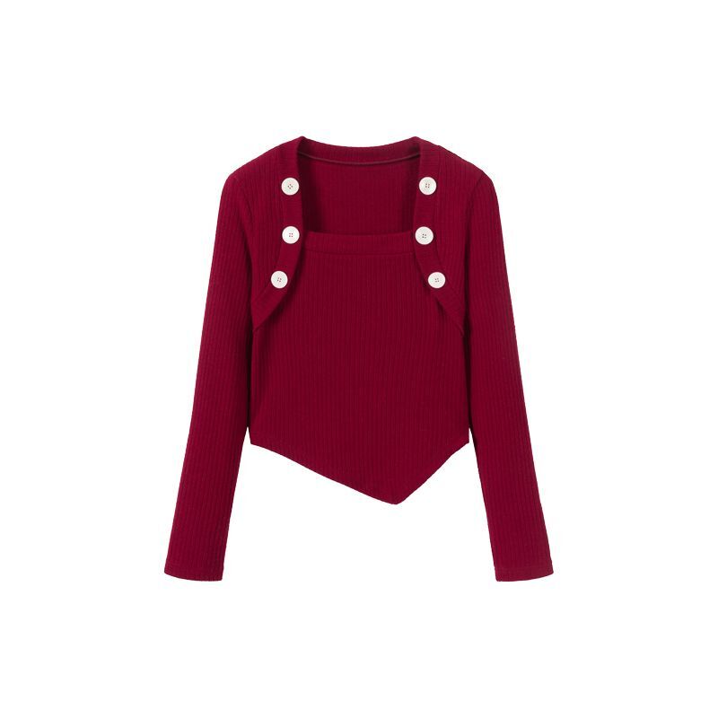 Audrey's Thick Edition Mary Jane Blouse - A Stylish Irregular Knit Top