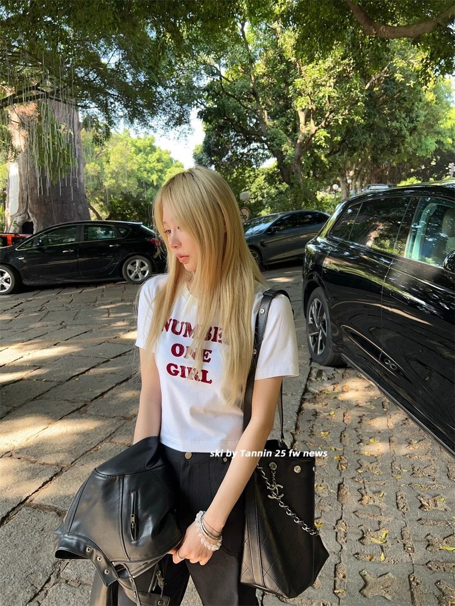 1*1 Pure Cotton High Elasticity New Summer Short-Sleeved Top, Fits Well with High-Waisted Pants, Slimming and Stylish