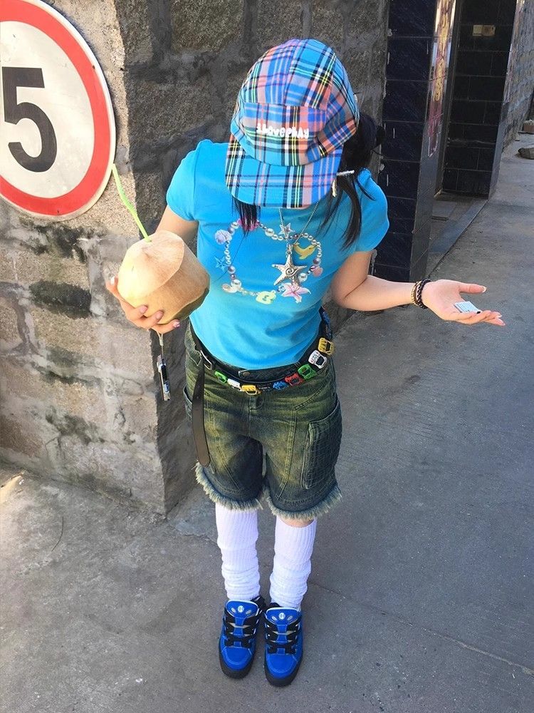 1*1 Pure Cotton High Elasticity New Summer Short-Sleeved Top, Fits Well with High-Waisted Pants, Slimming and Stylish