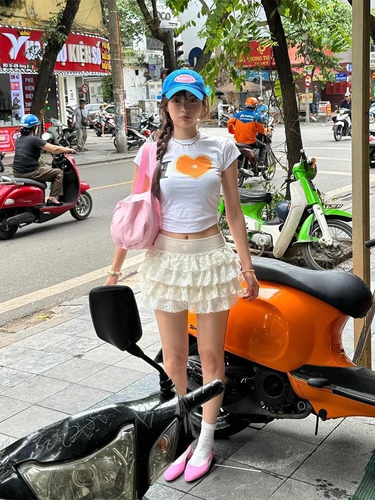 1*1 Pure Cotton High Elasticity New Summer Short-Sleeved Top, Fits Well with High-Waisted Pants, Slimming and Stylish