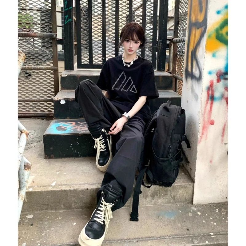 High-quality pure cotton 200g combed 100% cotton loose short-sleeved T-shirt for women