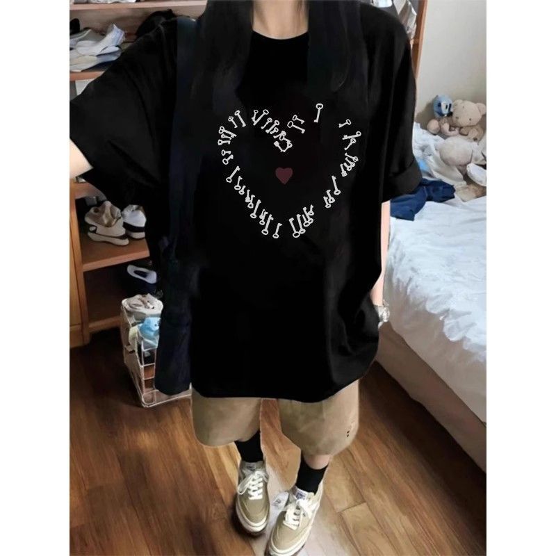 High-quality pure cotton 200g combed 100% cotton loose short-sleeved T-shirt for women