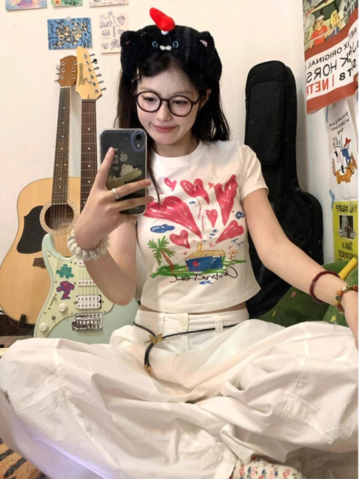 1*1 Pure Cotton High Elasticity New Summer Short-Sleeved Top, Fits Well with High-Waisted Pants, Slimming and Stylish