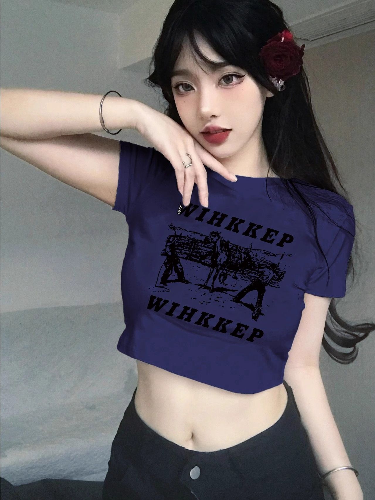 1*1 Pure Cotton High Elasticity New Summer Short-Sleeved Top, Fits Well with High-Waisted Pants, Slimming and Stylish